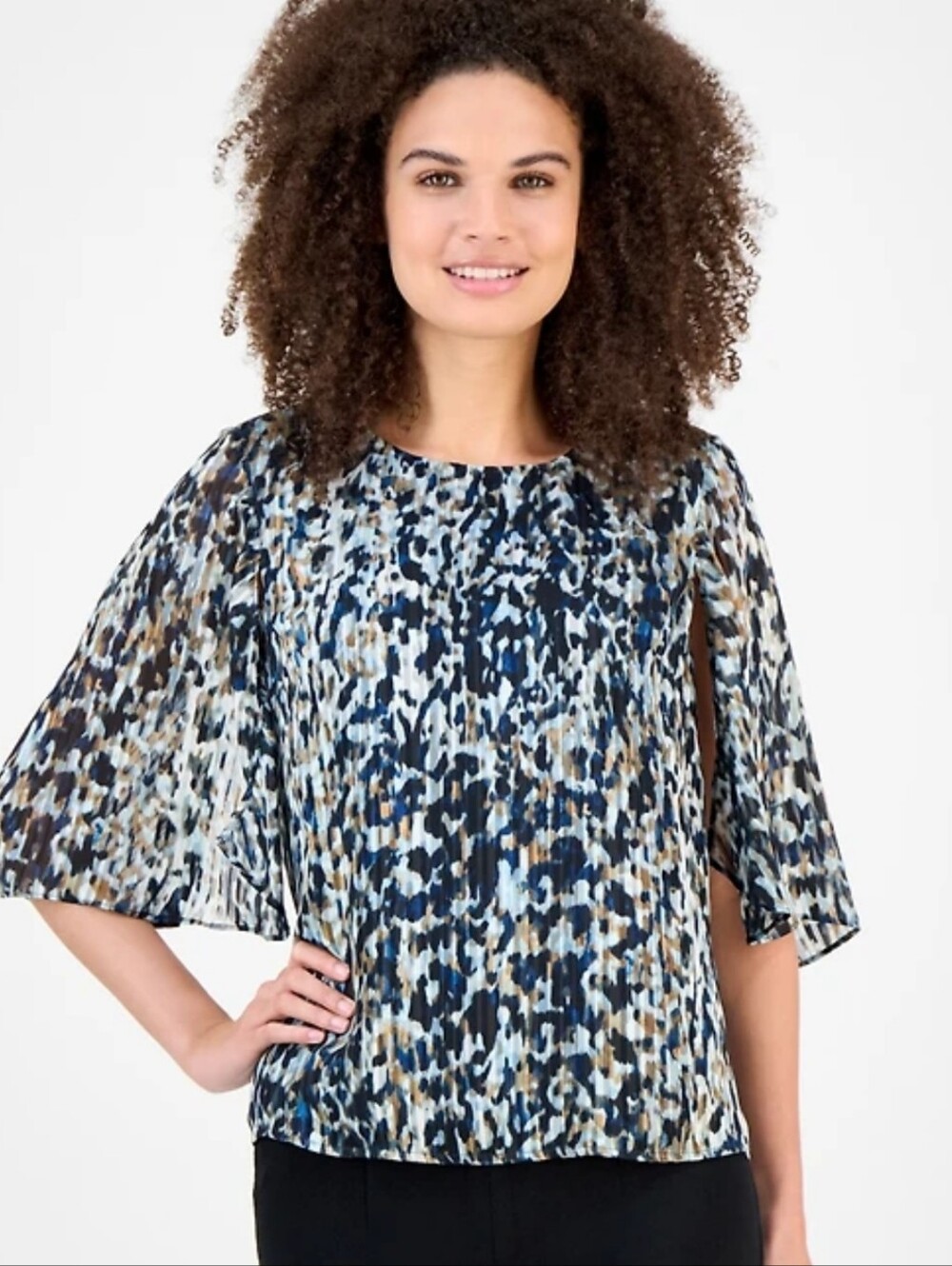 Anne Klein Cape Sleeved Top